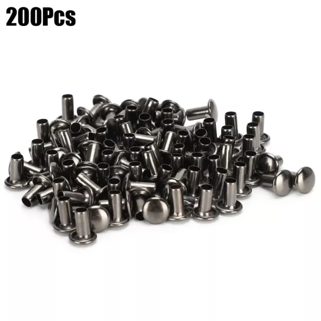 200Pcs Hollow Rivets Flat Round Cap For Boxes Bags Fastener Fitting Supplies Blw