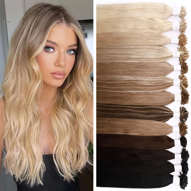 THICK 200PCS Keratin Glue Fusion Nail U Tip Hair Extensions 100% Remy Human Hair