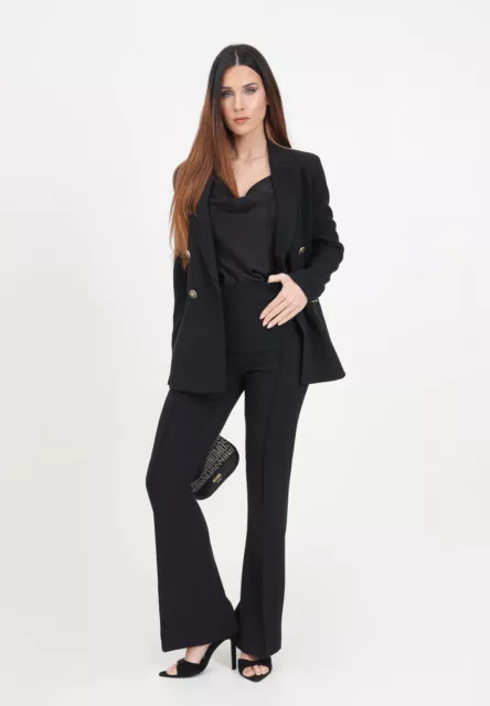 ONLY Pantaloni Donna Nero ELEGANTE Pantaloni da donna neri a vita alta con elast