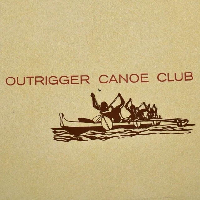 VINTAGE 1970S OUTRIGGER Canoe Club Hotel Restaurant Menu Honolulu
