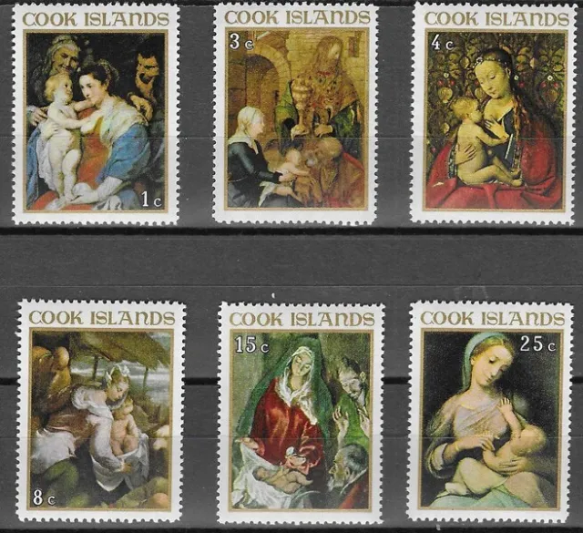 Stamps Cook Islands QEII 1967 Christmas set of 6 MNH SG256-561