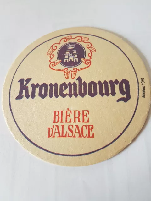 Ancien sous bock bière KRONENBOURG recto-verso différent