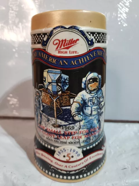 Miller High Life Beer Stein Mug Great American Achievements 5 NASA 1969