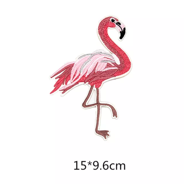 SEWING-ON RED FLAMINGO Patch Badge Sticker Apparel Applique Iron-on ...