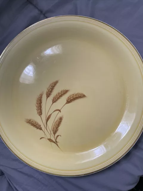 Edwin Knowles China GOLDEN WHEAT 12.25” Platter 62-12 Gold Rim USA  China Yellow