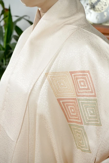 Dear Vanilla Japanese Silk Kimono Women's Robe Gown Authentic Japan Vintage Mint 4