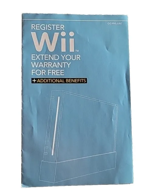 Nintendo Wii Register Warranty Console INSERT ONLY Authentic