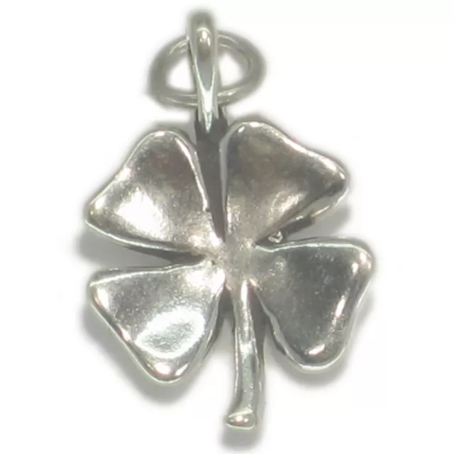 Charm colgante de plata de ley con trébol de cuatro hojas .925 x 1 Lucky charms-