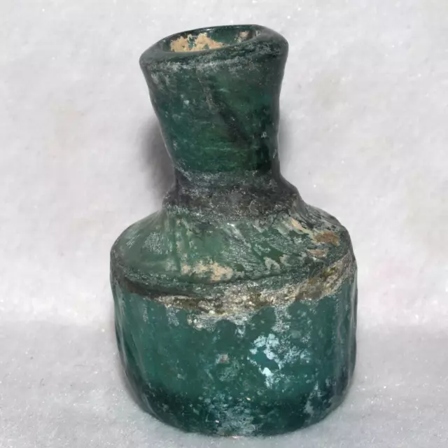 Genuine Ancient Roman Glass Bottle Vial with Amazing Patina C. 1st - 2nd Century