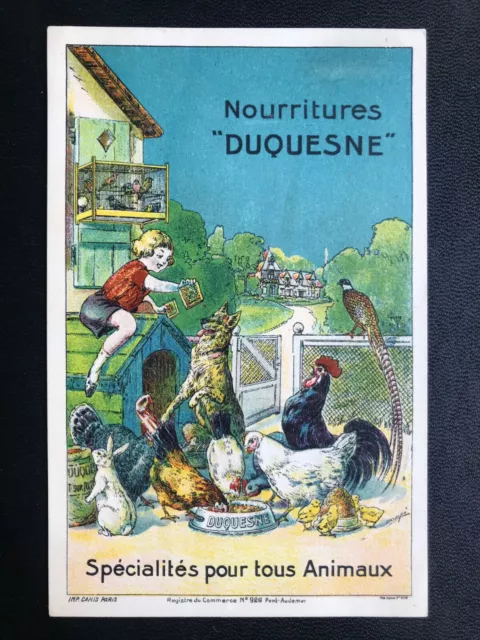 Litho AK (813) Werbung für Nourritures Duquesne Tierfutter um 1925