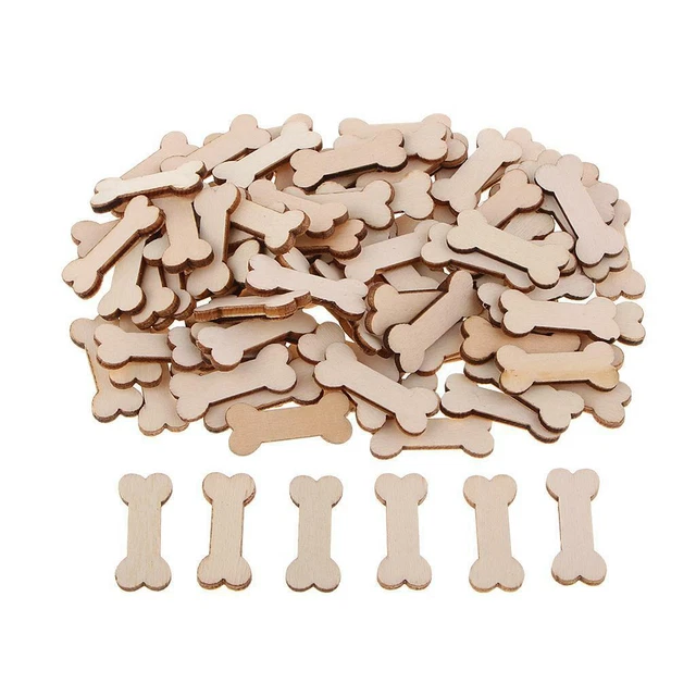 100 Stück Hölzerne Leer Knochen Formen Holzscheiben Hängende Verzierung für