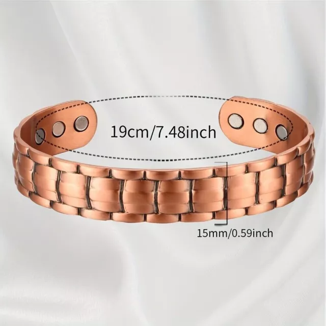 Bracciale magnetico in rame, braccialetto magnetico curativo, per uomo e donna 3