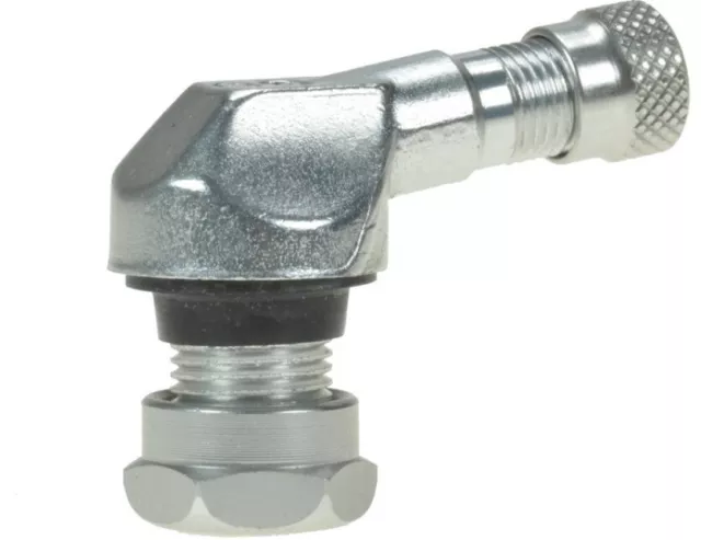2 x Motorrad Aluminium Eck Winkelventile für Universal 11,3 mm silber