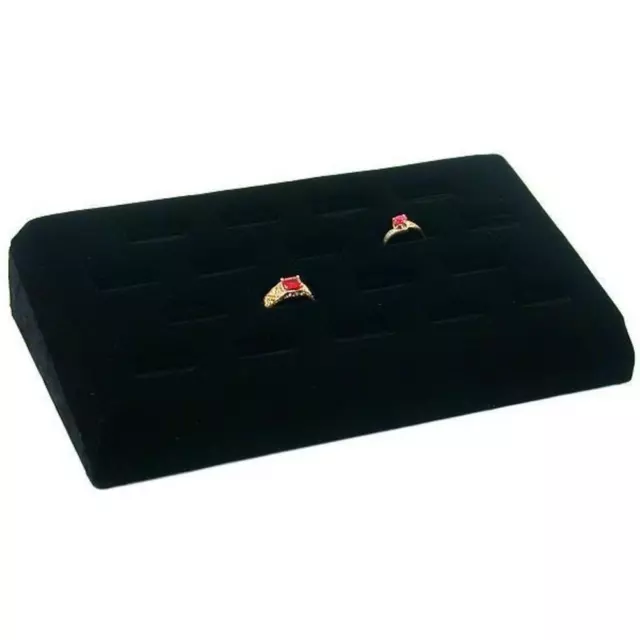 18 Ring Tray Black Velvet Jewelry Showcase Display Box