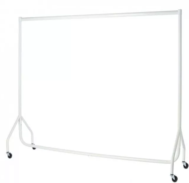 6ft Heavy Duty Garment Rail Hanging Clothes Home Portable Retail Stand White