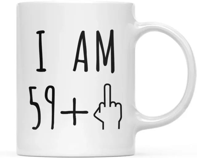 60th Birthday Gift - 59 + 1 Middle Finger Funny Sixty 60 Birthday Mug Fun Gift