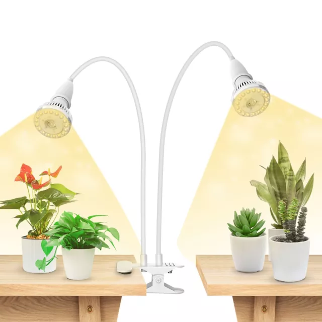 SANSI 20W 2 Heads LED Grow Light 300W Full Spectrum Clipon Indoor Veg Bloom Lamp
