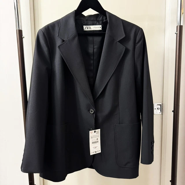 Zara Women's SS25 Blue Denim Blazer - ZW Collection - 100% Cotton, All Sizes (XS-XL)