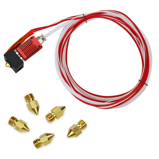 6pcs Extruder Brass Nozzle Hotend PTFE Tubing Kit for Ender 3 Pro 3D Printer