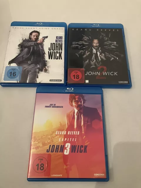 JOHN WICK KAPITEL 1-3 Blu Ray FSK 16 u. 18 Keanu Reeves