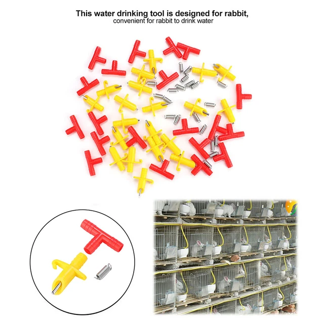 20PCS AUTOMATIC RABBIT Drinker Nipple Waterer Drinking Water Tool Cage ...