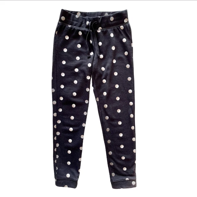 🎀🦋🎀 VGC 🦋 Age 6-7 🦋 GAP Kids 🎀 Girls SILVER SPARKLE DOT Joggers, Trousers