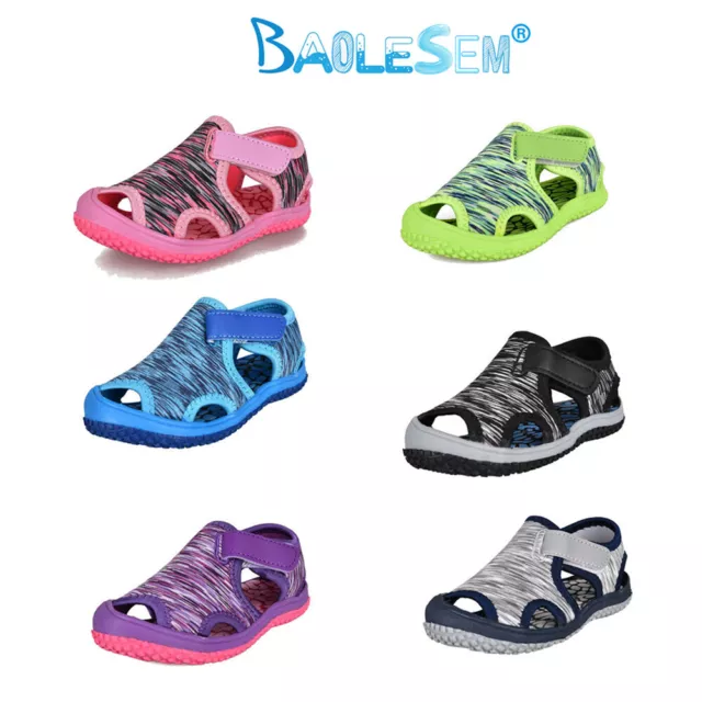 Boys Girls Soft Canvas Shoes Slippers Trainers Sandals Baby kids Toddler Size UK