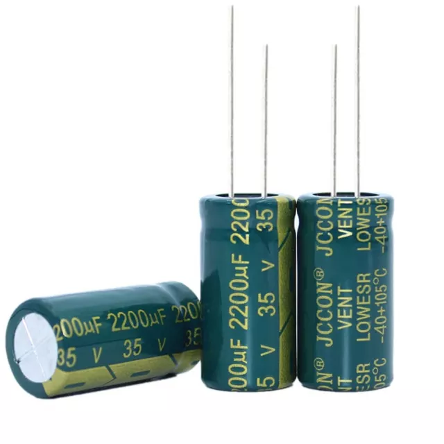 50pcs 2200uF 35V Radial Electrolytic Capacitors 105°C 13x25mm