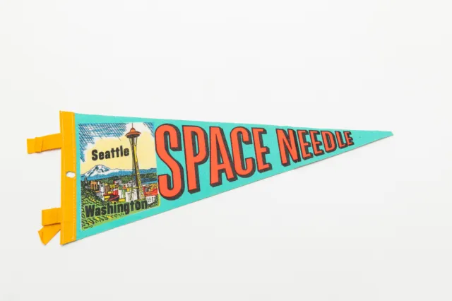 Vintage Space Needle Seattle Washington Souvenir Felt Pennant 17"