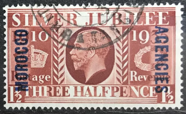 Morocco Agencies 1935 Silver Jubilee Three Halfpence Red-Brown Sg 64 Fine Used