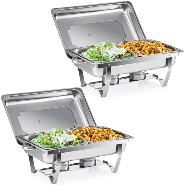 2 Pack 9L Chafing Dish Buffet Set Stainless Steel Food Warmers Half Size Pans