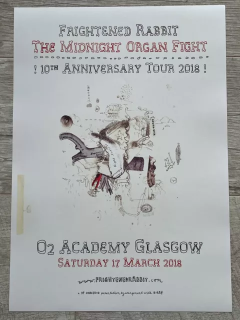 Frightened Rabbit concert poster - Glasgow 2018 music show tour gig memorabilia!