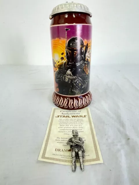 Star Wars Boba Fett Dram tree Stein Artist Authentication Tsuneo Sanda No 1916 Star Wars Boba Fett Dram tree Stein Artist Authentication Tsuneo Sanda No 1916