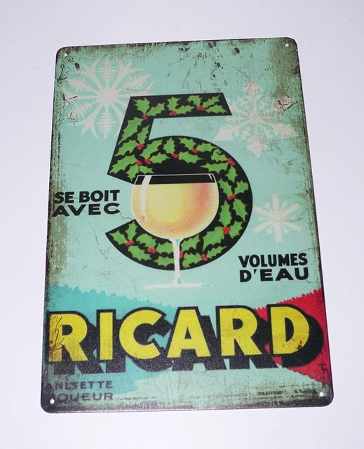 2D Plat] Décoration murale en métal style vintage Ricard - Panneau en