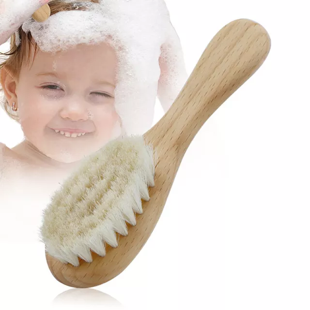 Baby Care Natural Wool Baby Wooden Brush Cleaning Brush Massage Brush Bath Br'mj