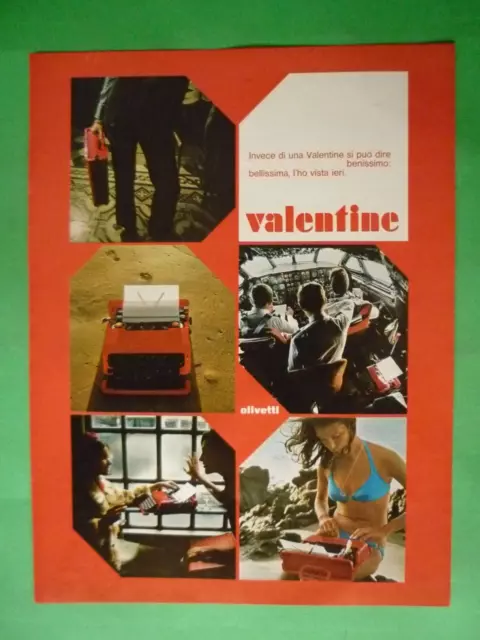 Olivetti Valentine Machine De Ecrire 1969 Publicité 1 Page