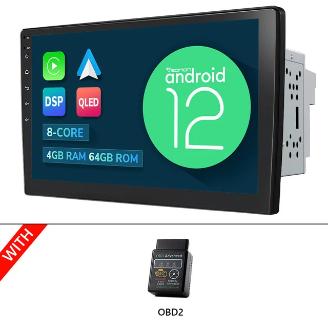 OBD+Eonon UA12S Plus 10.1" Double Din Android 12 4+64 Car Stereo Radio GPS Audio