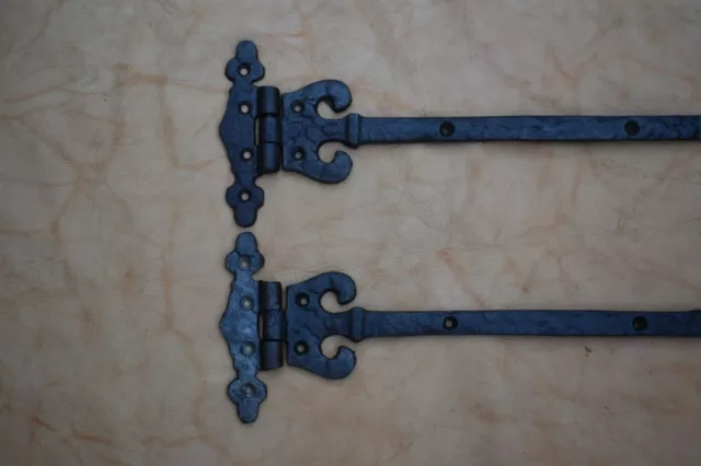 2 pcs iron door gate hinges handmade cast iron head burn rusty vintage hinges 3