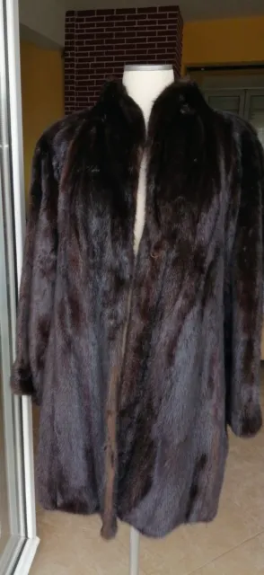 Cappotto pelliccia di visone marrone