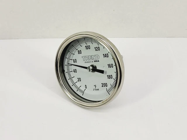 Trend WIKA Food Grade Bimetal Thermometer 3", 0~200 °F, 1.75" Stem, 1/2" NPT