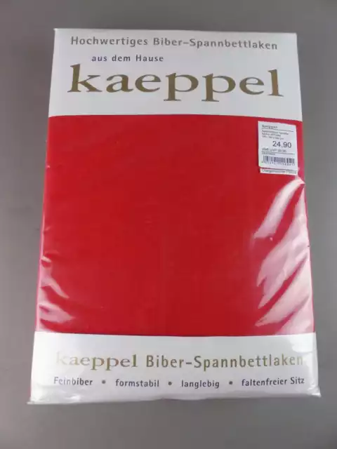 Kaeppel Biber Spannbettlaken 140 - 160 x 200 cm Rot Feinbiber Neu (W)