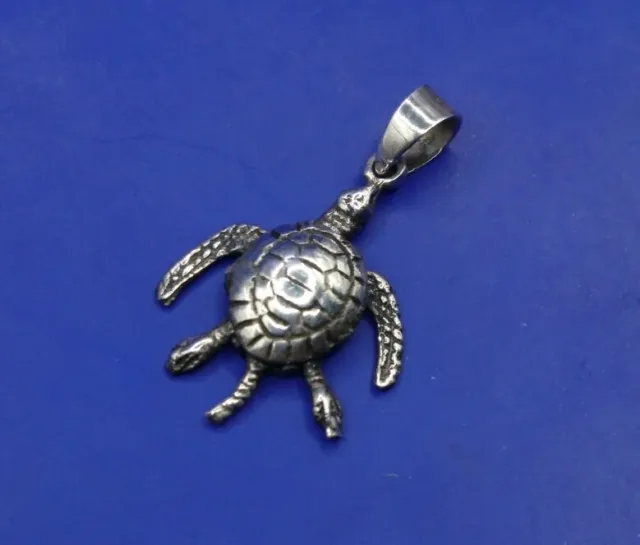 Sterling 925 Silver Articulated Turtle Pendant. Moving Parts. Unusual Piece.