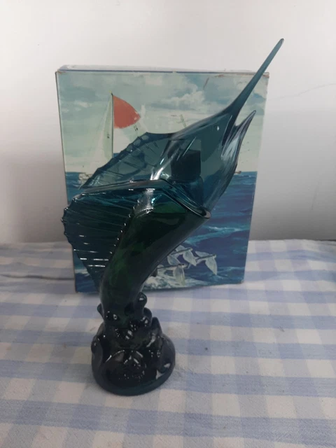 Vintage AVON SEA TROPHY Swordfish 1972 Full Bottle w/ Box New Old Stock  $0 S/H!