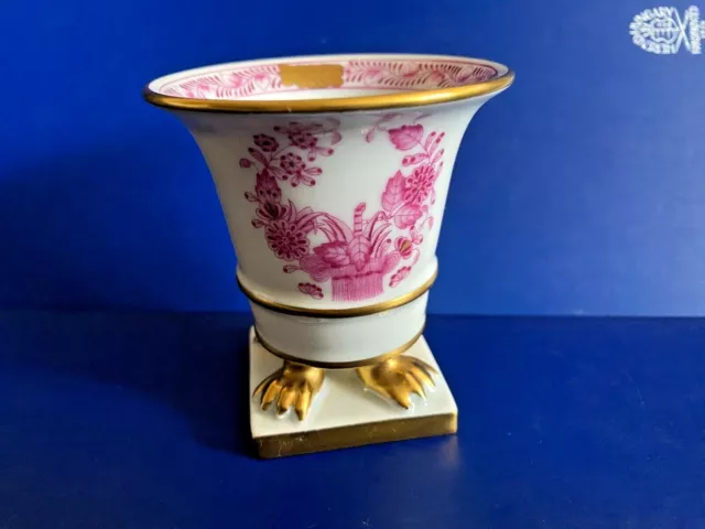 Herend Porcelain Handpainted Indian Basket Raspberry Cachepot 6404/P