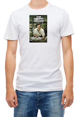 Pablo Emilio Escobar-El Patron del mal manica corta WHITE MEN'S T SHIRT F096