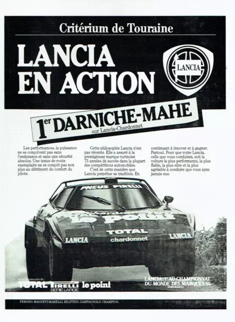 publicité Advertising 0323 1981   Lancia Chardonnet Critérium Touraine