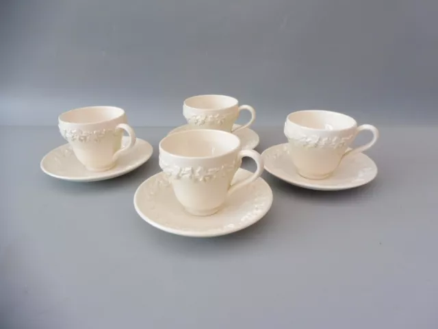Wedgwood Queens Ware Etruria Barlaston Cream on Cream four coffee cups & saucers
