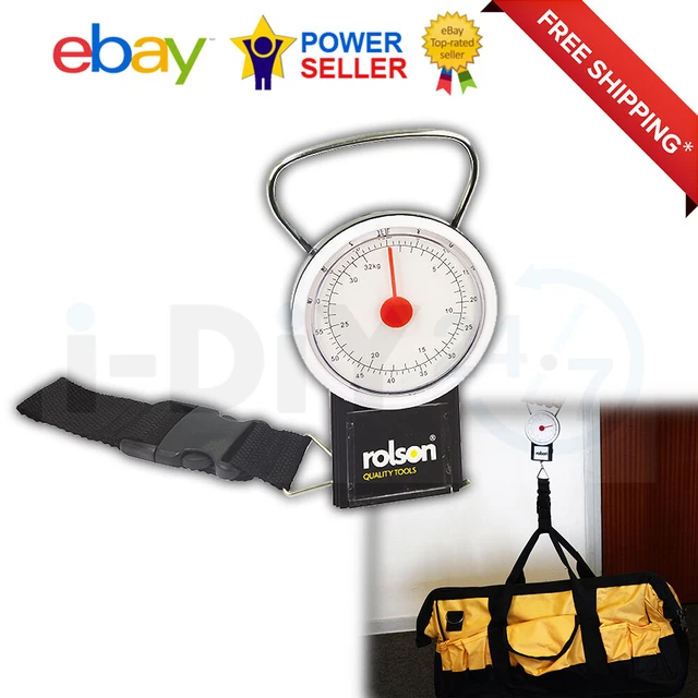 Rolson 32KG Travel Bags Portable LUGGAGE Suitcase Manual Scale Hook Weigh