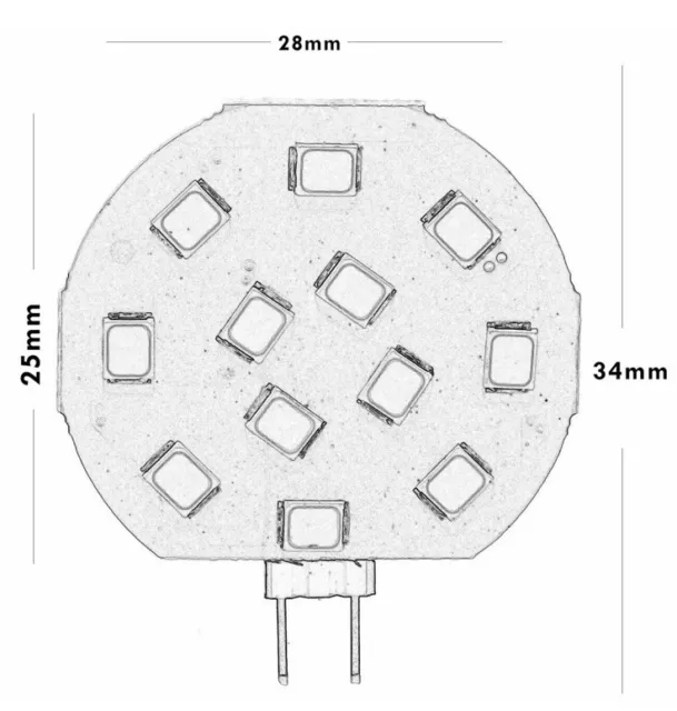 5 pz LAMPADINA LED G4 2w CIRCOLARE TONDA SLIM 12V 300° 6500k 220 Lumen 2