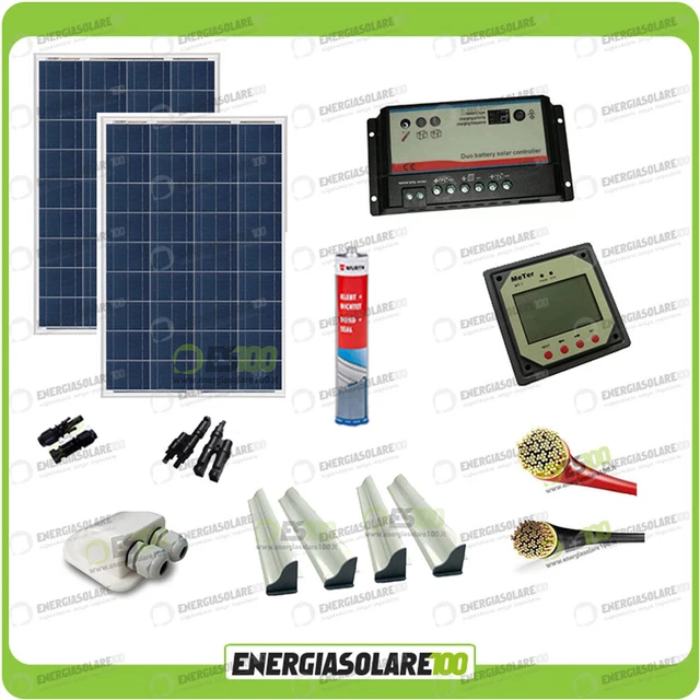 Kit camping car panneaux solaires 200W 12V régulateur de charge REGDUO 20A